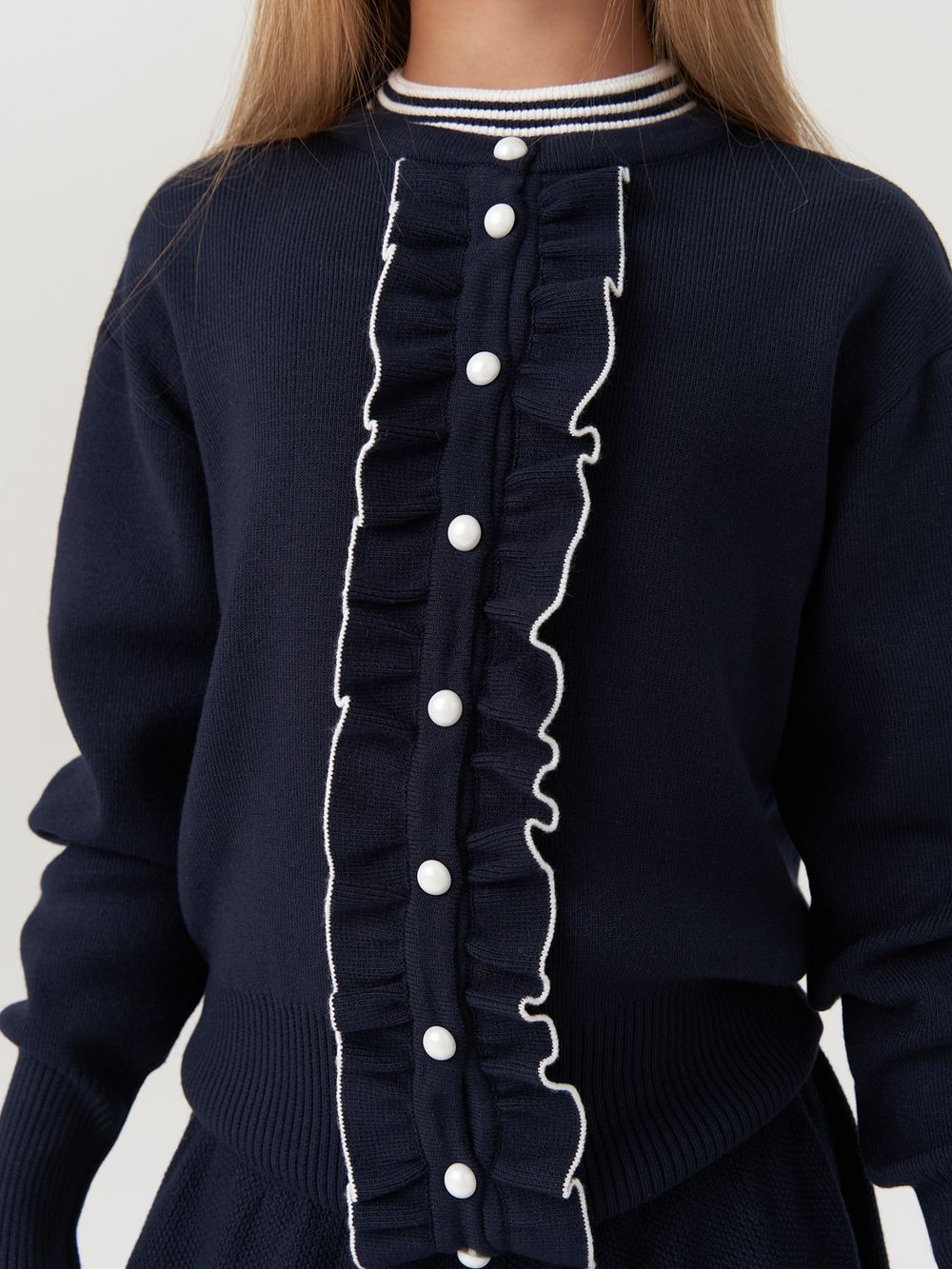 Кардиган школьный для девочки AT585 синий