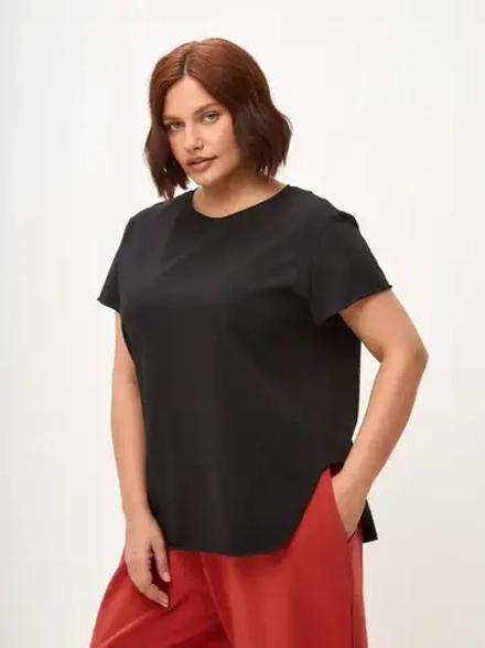 Футболка дизайнерская оверсайз с фигурным низом