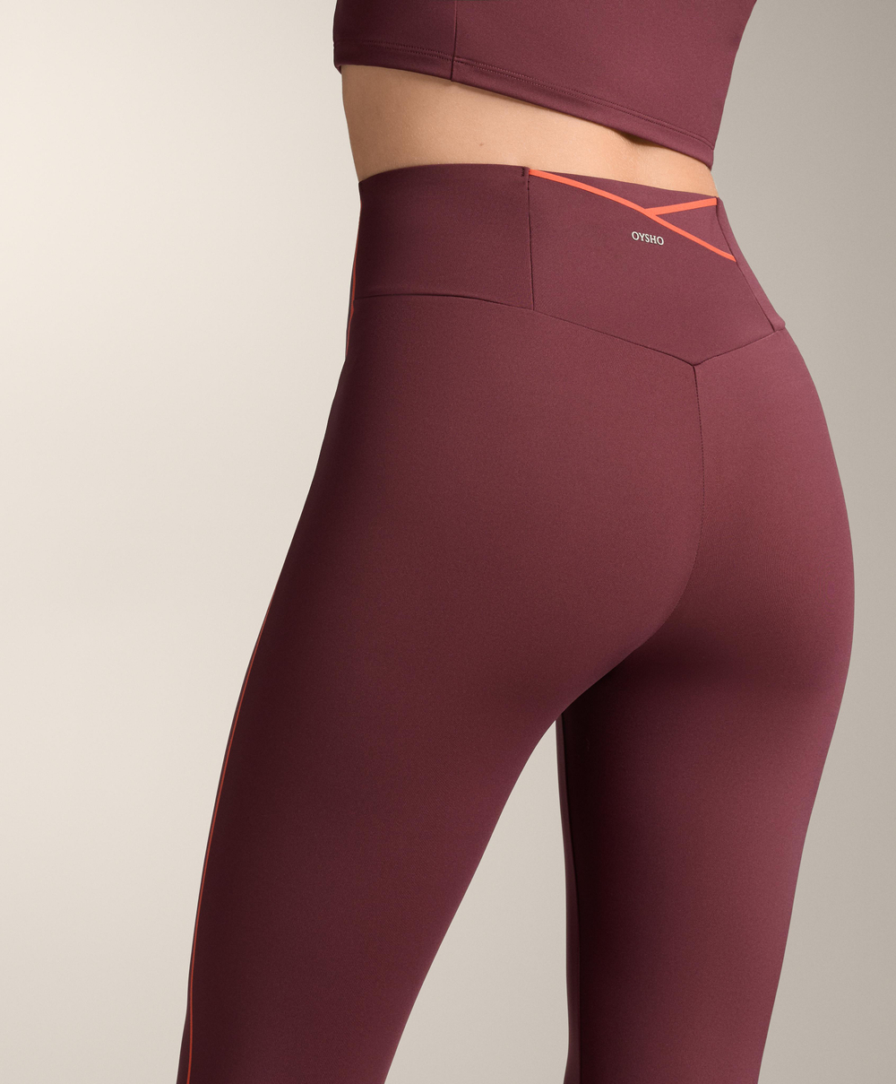 OYSHO Легинсы Compressive длиной до щиколотки 65 см с высокой посадкой, бордовый