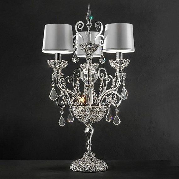 Настольная лампа Masiero Luxury Silver Imperial/TL3 Asfour crystal (Италия)