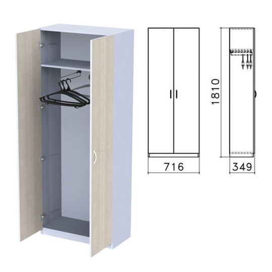Шкаф для одежды "Бюджет", 716х349х1810, дуб шамони светлый (КОМПЛЕКТ)