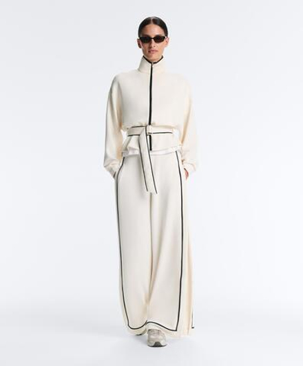 Oysho Куртка с контрастным Piping из мягкого модала, экрю