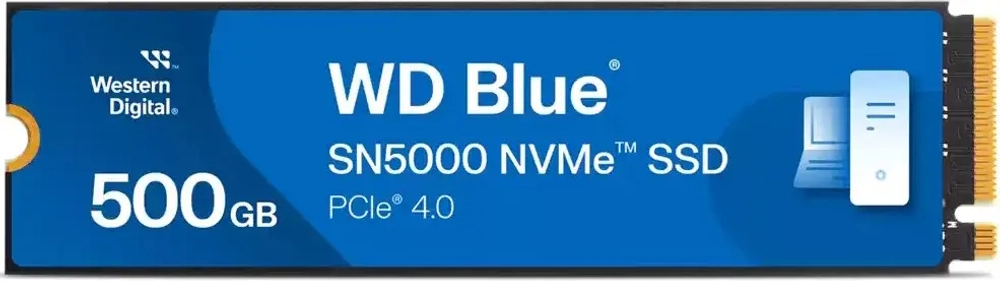 Твердотельный накопитель 500GB SSD WD BLUE SN5000 M.2 2280 NVMe 4.0 R5000MB/s W4000MB/s WDS500G4B0E