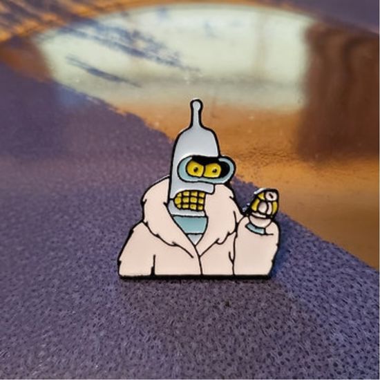 Значок металлический "Бендер. Я построю свой лунапарк". р-р 3,2*3,8см