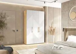 Шкаф 3-х ств., "Ирис" (браш вайт/дуб крафт), МФ Миф