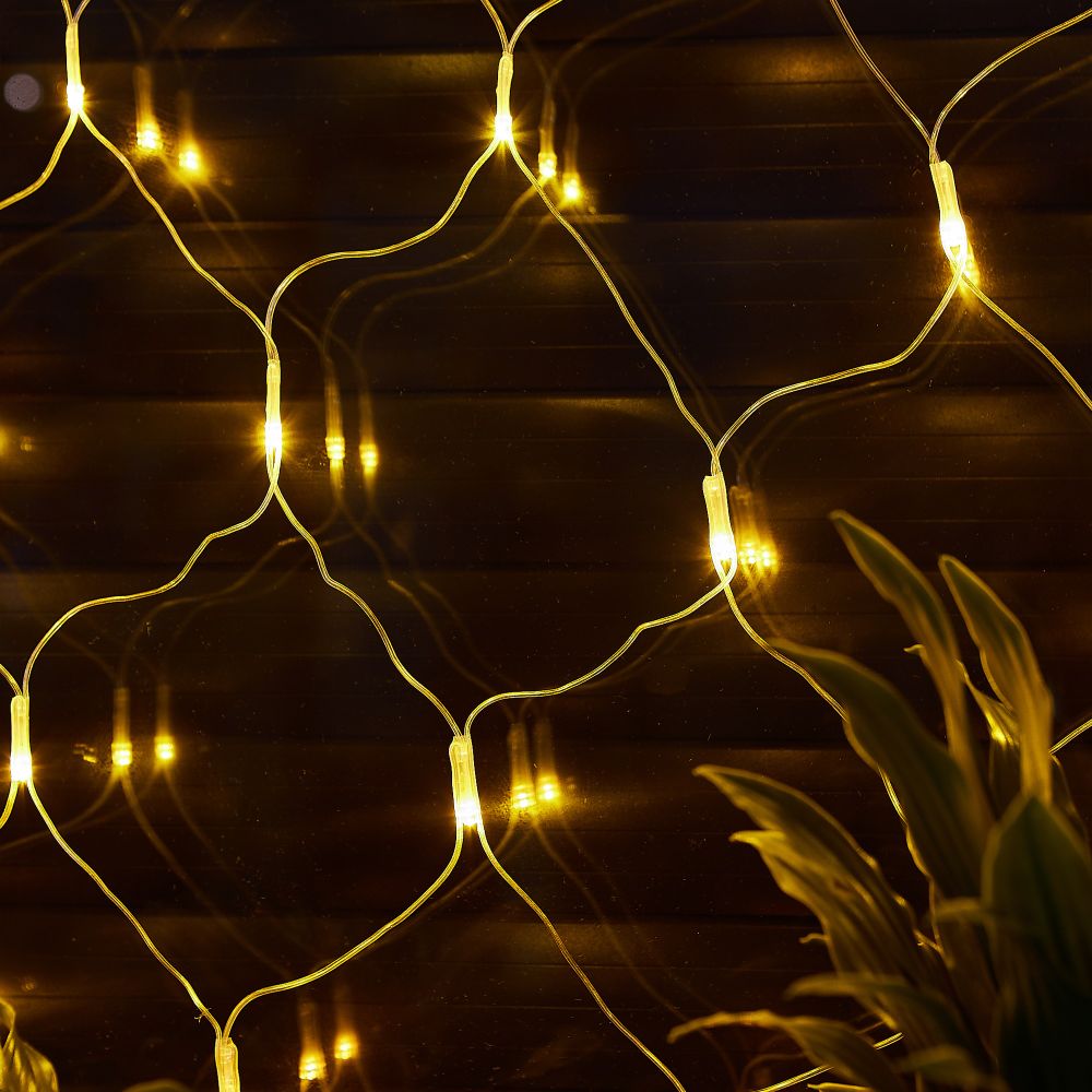 ULD-N2520-240-DTA YELLOW IP20 Сетка светодиодная с контроллером. 240 светодиодов. 2.5х2 м. желтая. IP20. провод прозрачный