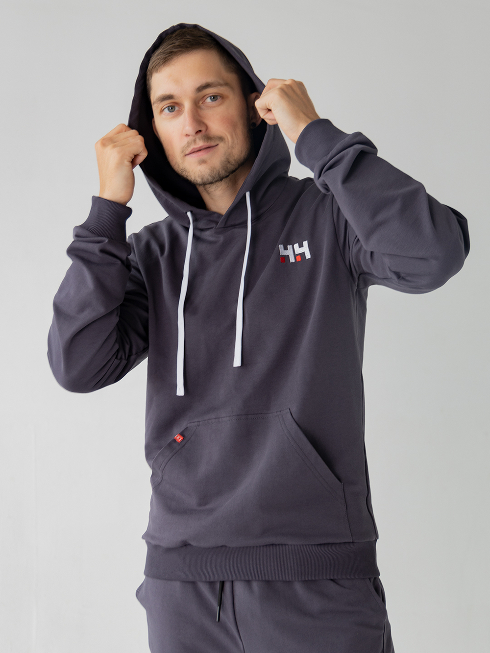 Худи мужское спортивное Город Горький серое