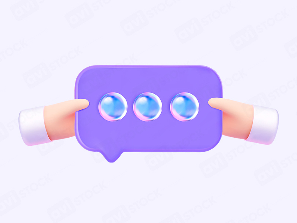 3D Руки держат диалоговый чат