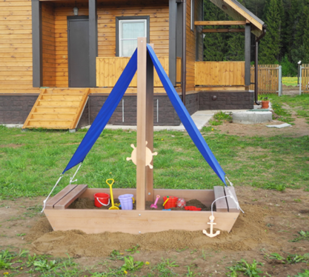 Деревянная песочница Маленький Капитан