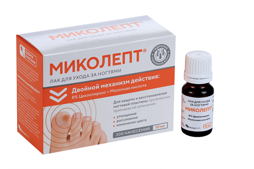 Миколепт лак для ухода за ногтями 10мл.