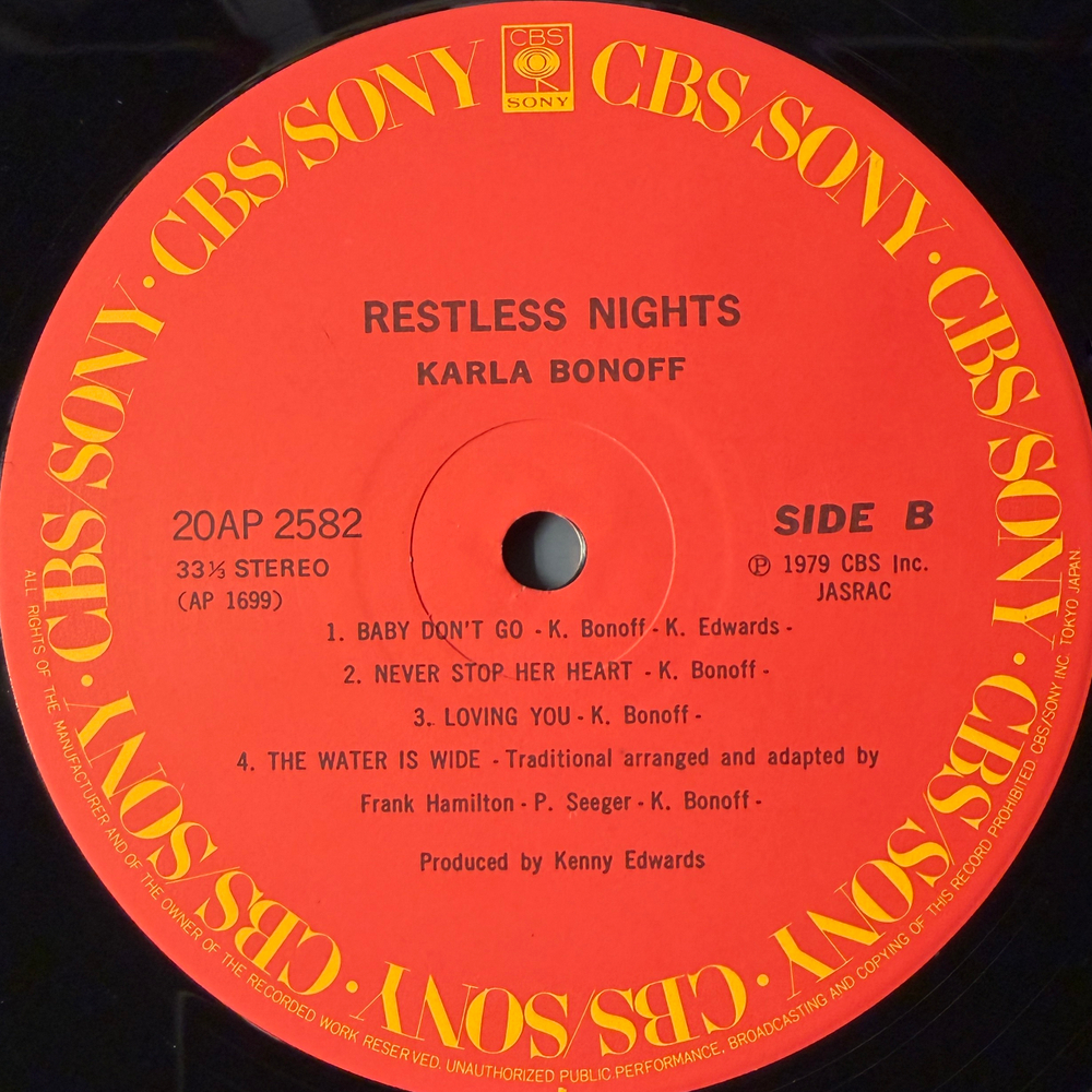 Karla Bonoff – Restless Nights (Япония 1983г.)