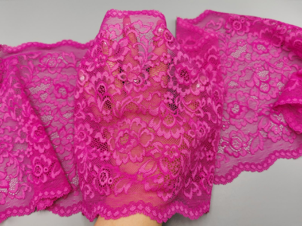 Эластичное кружево, 21,5см, фуксия (Арт: EK-2740), м