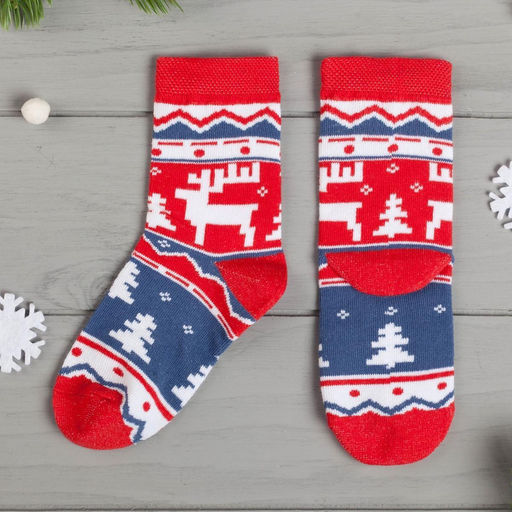 Носки "Скандинавский" 14-16 см. синий/красный 3628632 (KAFTAN), 1 шт.