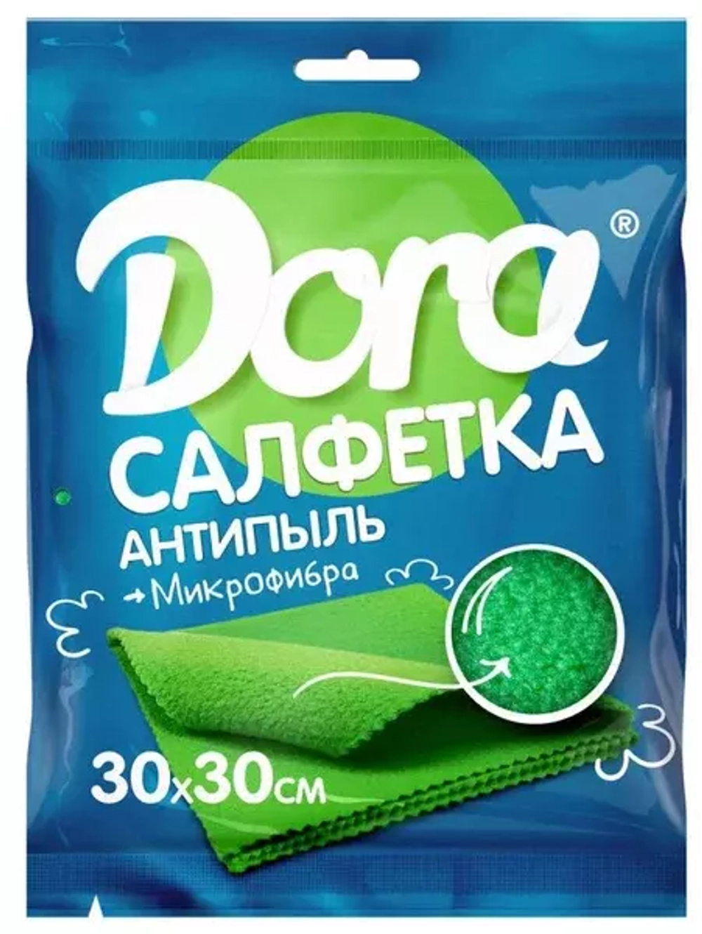 DORA Салфетка из микрофибры "Антипыль" 30х30см *50