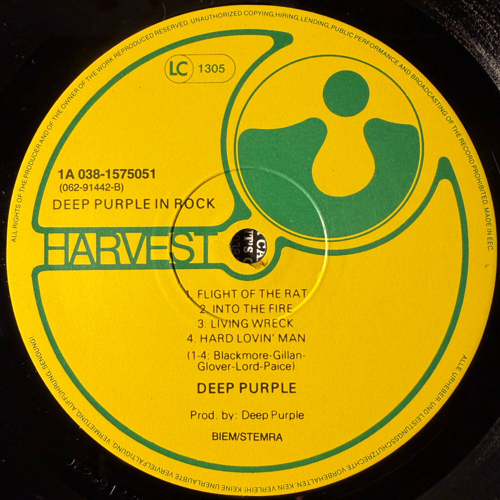 Deep Purple ‎– Deep Purple In Rock (Европа 1983г.)