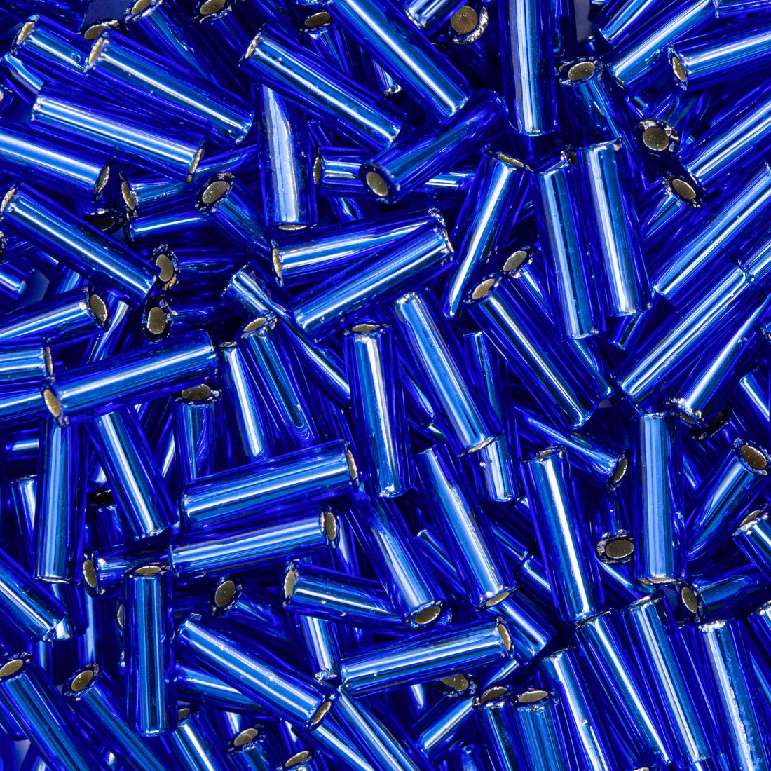 Японский бисер TOHO Bugle (стеклярус) 6mm (№28), с внутренним серебрением, прозрачный