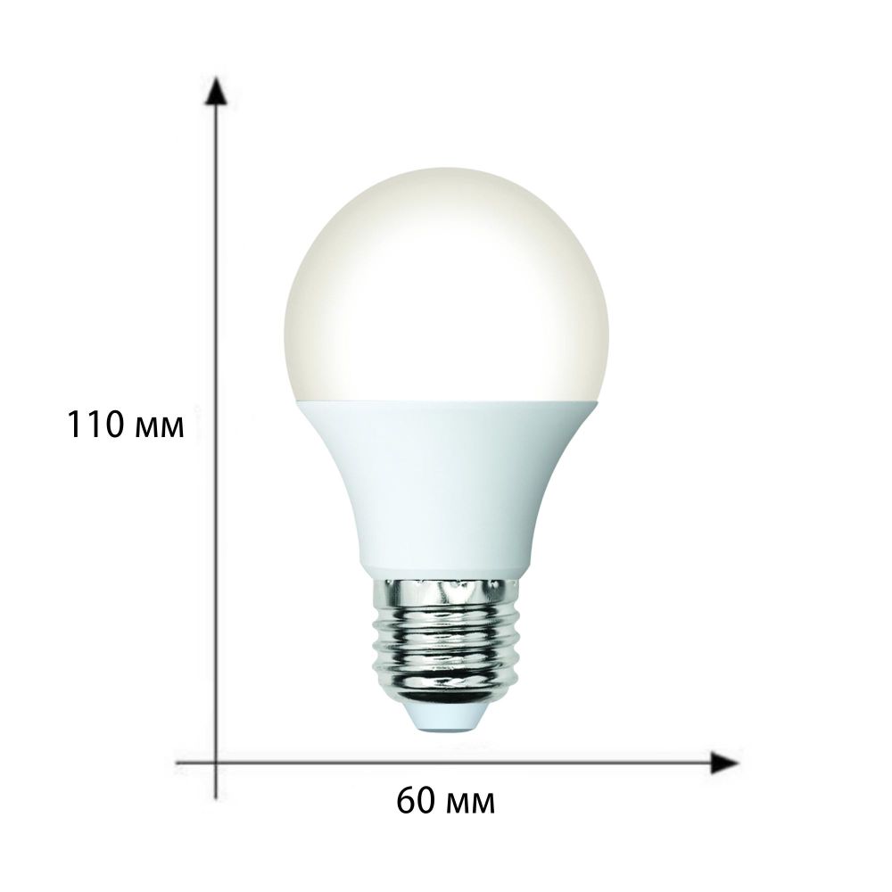 LED-A60-8W-4000K-E27-FR-SLS Лампа светодиодная. Форма A. матовая. Белый свет 4000K. ТМ Volpe