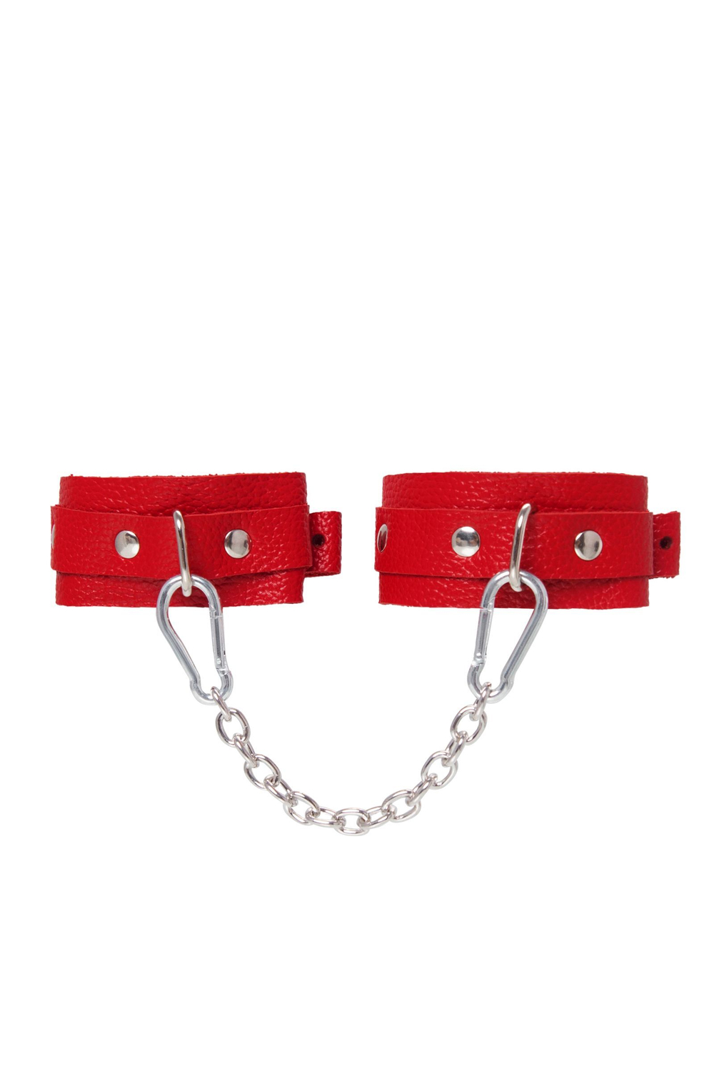 Красные кожаные узкие оковы со скруглёнными углами