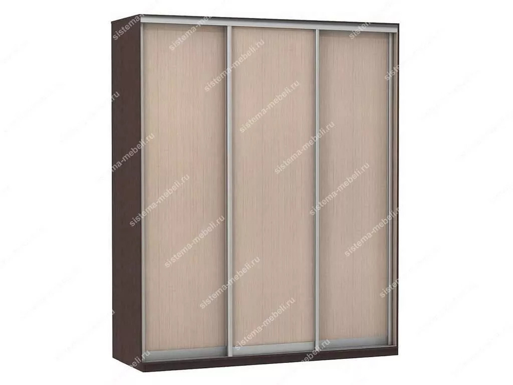 Шкаф купе Модерн 1776х600 3-х дверный 2-х секционный глухой венге/ясень