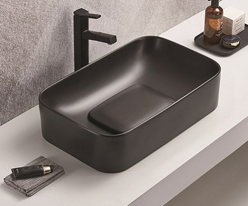 Раковина накладная PC-1907MB (61*38*15) черный матовый