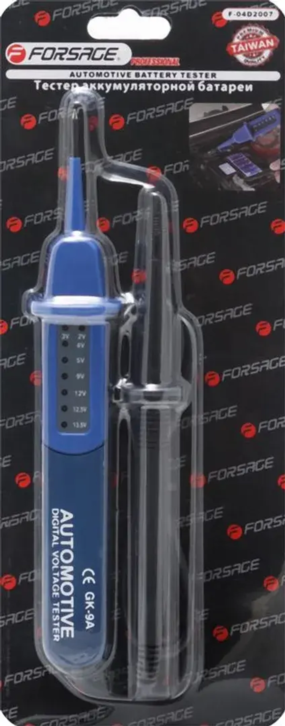 Тестер состояния аккумуляторной батареи, в блистере Forsage F-04D2007