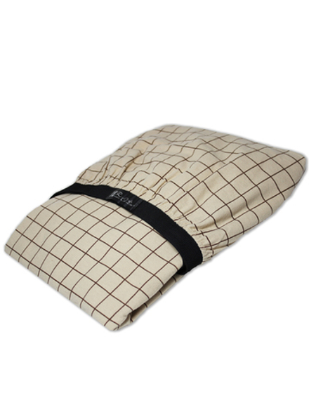 Простыня на резинке Клетка бежевая фланель RinaAmari Размер 120*60