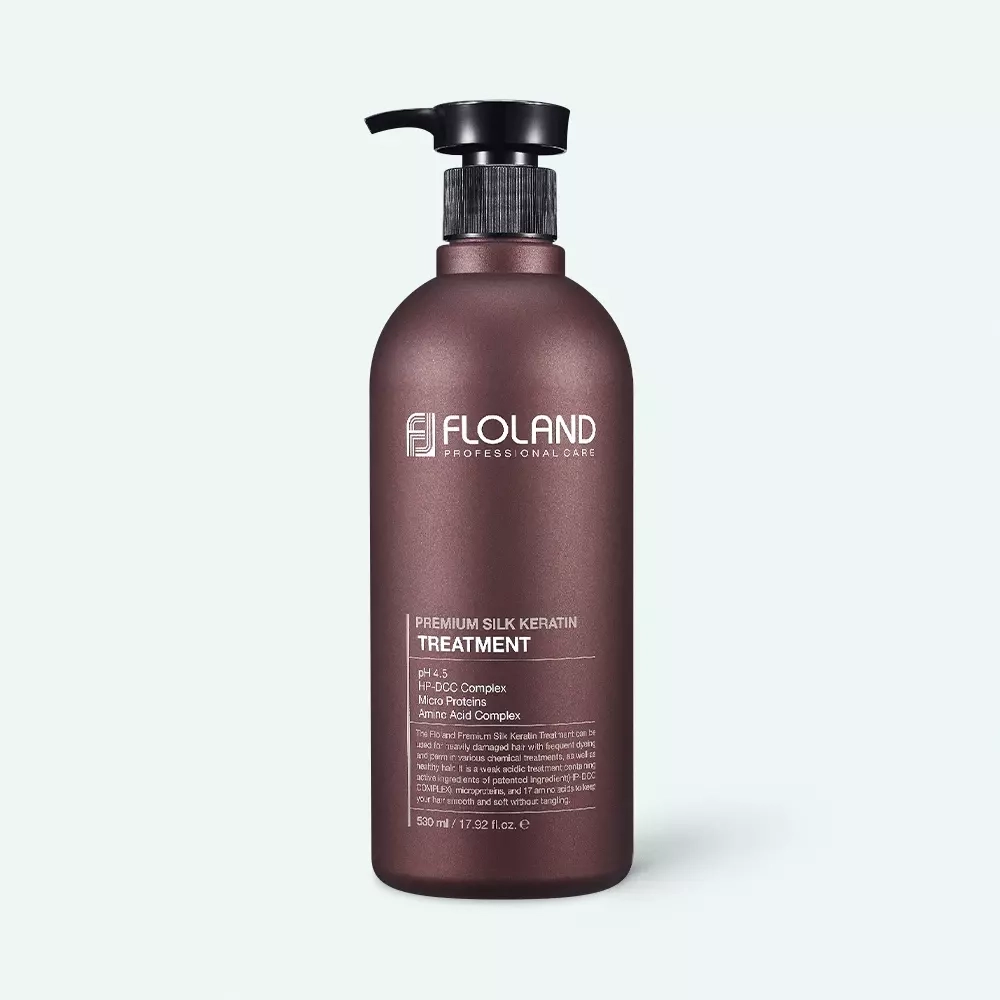 Floland Premium Silk Keratin Treatment маска-бальзам премиум класса с кератином для питания и увлажнения волос