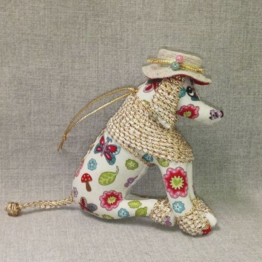 Ёлочная игрушка Пудель в шляпе