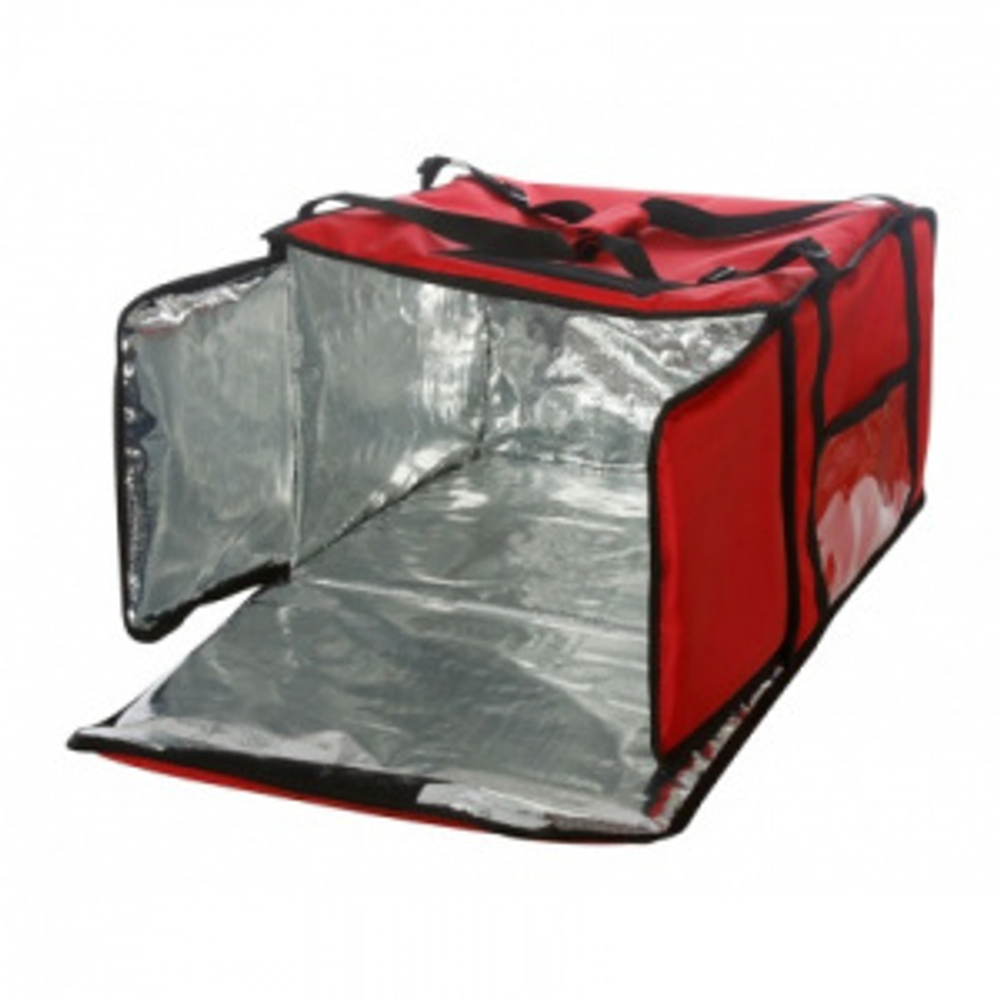 Термосумка на 9-10 пицц 450х450х500 мм фольгированная красная с вентиляцией