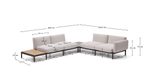 Sorells Уличный модульный 4-местный угловой диван бежевый со столиком