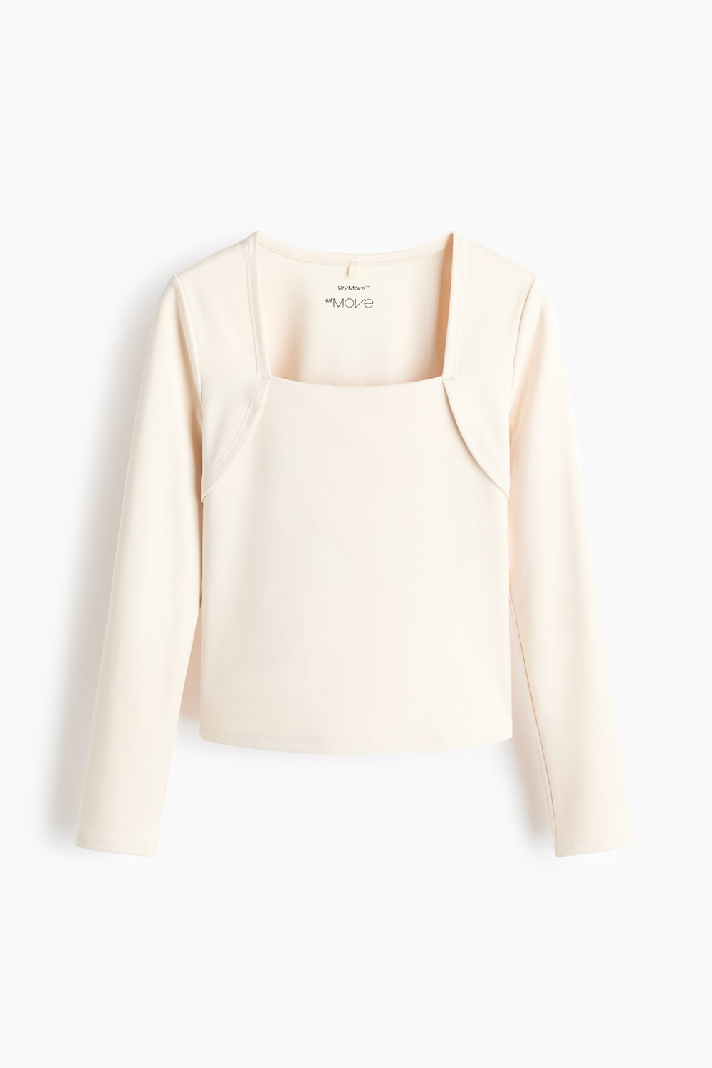 H&M Спортивная футболка с длинными рукавами DryMove™, светло-бежевый