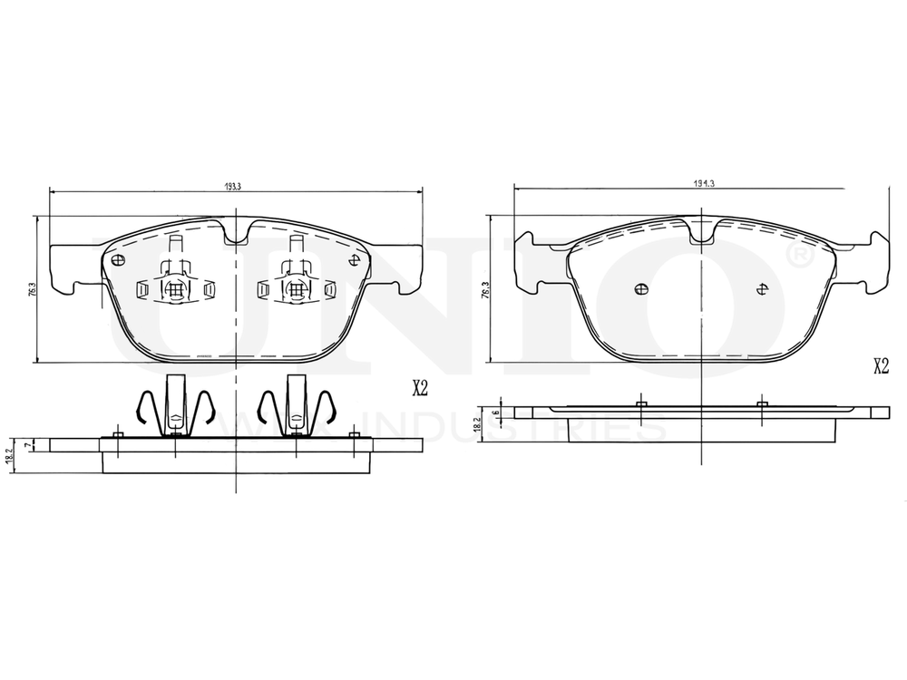 Колодки тормозные диск. передние UNIO BRP-20030