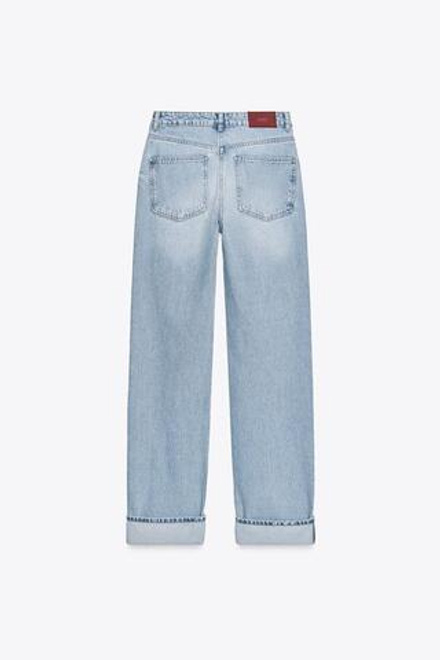 ZARA ДЖИНСЫ Z.09 CROSSOVER С ВЫСОКОЙ ПОСАДКОЙ МАКСИМАЛЬНОЙ ДЛИНЫ, ГОЛУБОЙ