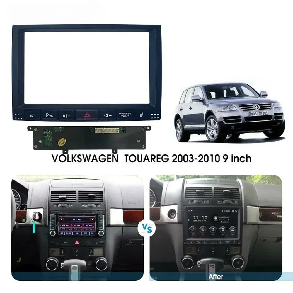 Магнитола для Volkswagen Touareg 2002-2010 - Carmedia SF-9306 QLed+2K, Android 13, TS20, CarPlay, 4G SIM-слот
