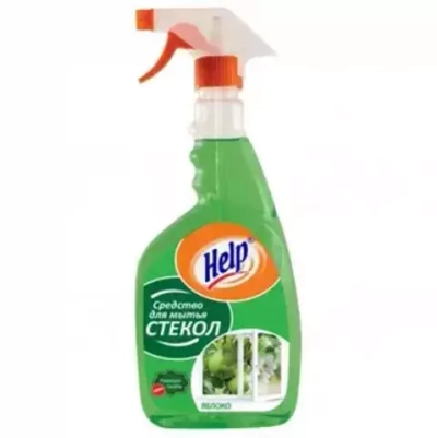 ХЕЛП  Средство для мытья стекол "Help" Яблоко 0,75 л с распылителем*12