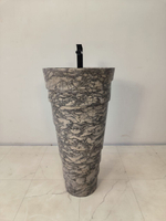 Раковина напольная из мрамора Pedestal Doreng Spiral MN-65926 40х40х90