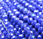 БН014ДС46 Хрустальные бусины "рондель", цвет: св-синий AB непрозрачный, 4х6 мм, кол-во: 58-60 шт.