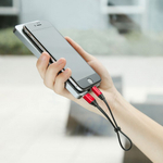 USB дата кабель Baseus Nimble Portable Cable for iPhone 23см, 010844 Черный + красный