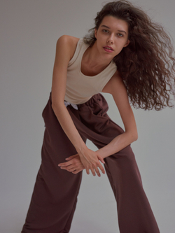 Baggy Trousers LOGO French Roast