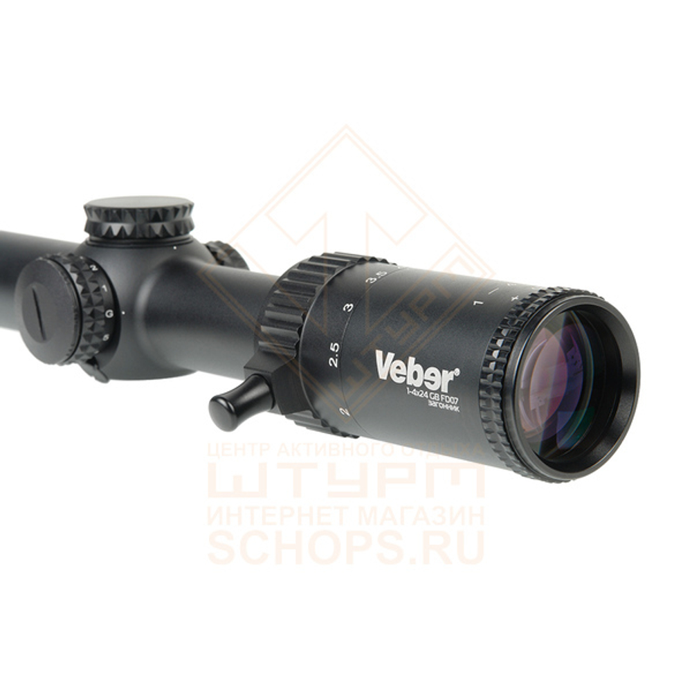 Прицел оптический Veber Wolf 1-4x24 GB FD07, загонник