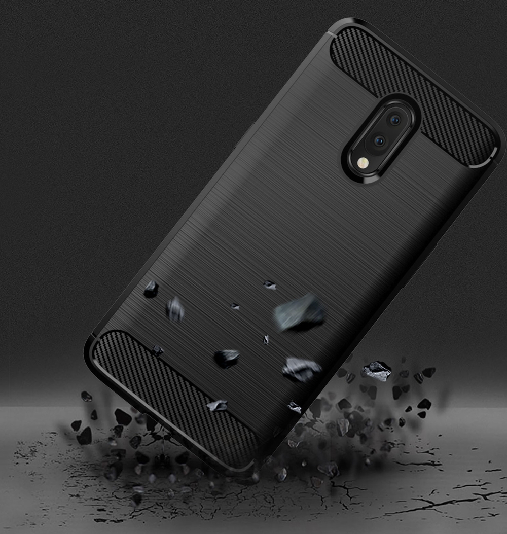 Чехол для OnePlus 7 цвет Black (черный), серия Carbon от Caseport