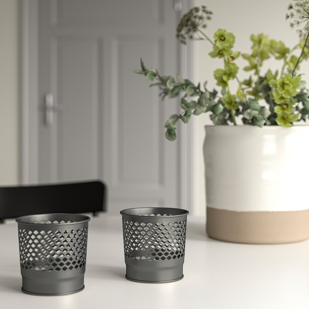 IKEA BERGGRAN  (ИКЕА БЕРГГРАН)  -  Подсвечник, серый, 9 см
