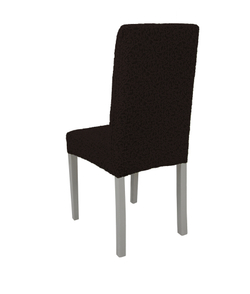 Чехол на стул без оборки Жаккард, цвет Кофе, Набор 4 шт.