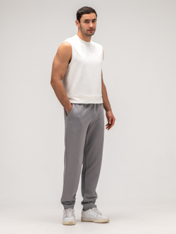 Брюки спортивные прямые теплые. Грей
