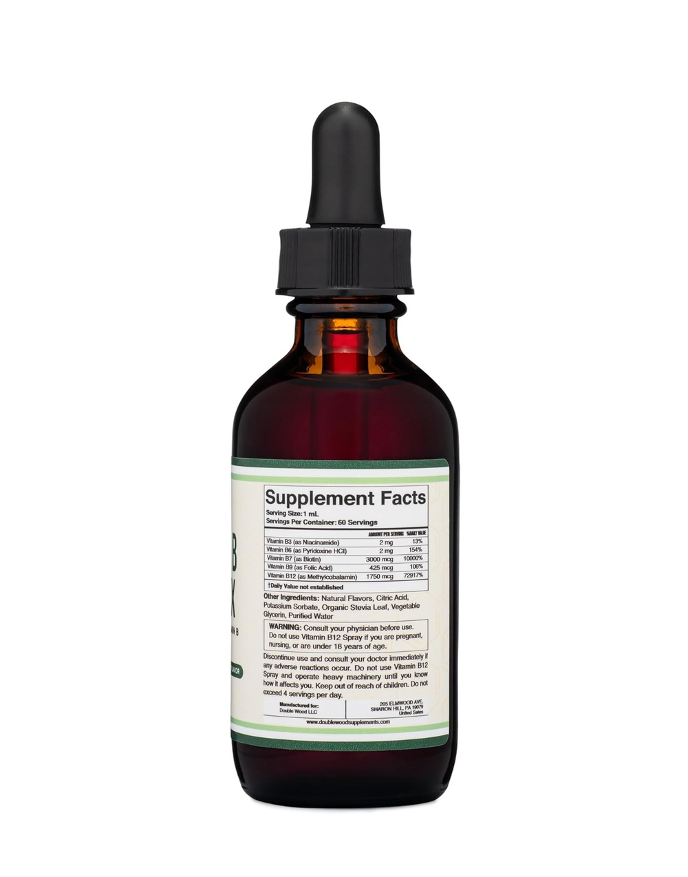Double Wood Supplements - Vitamin B Complex drops 60 ml