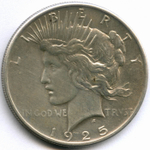 1 доллар 1925. США XF- (Мирный)