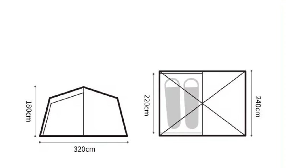 Палатка Naturehike Dune 7.6, 2-местная, коричневая