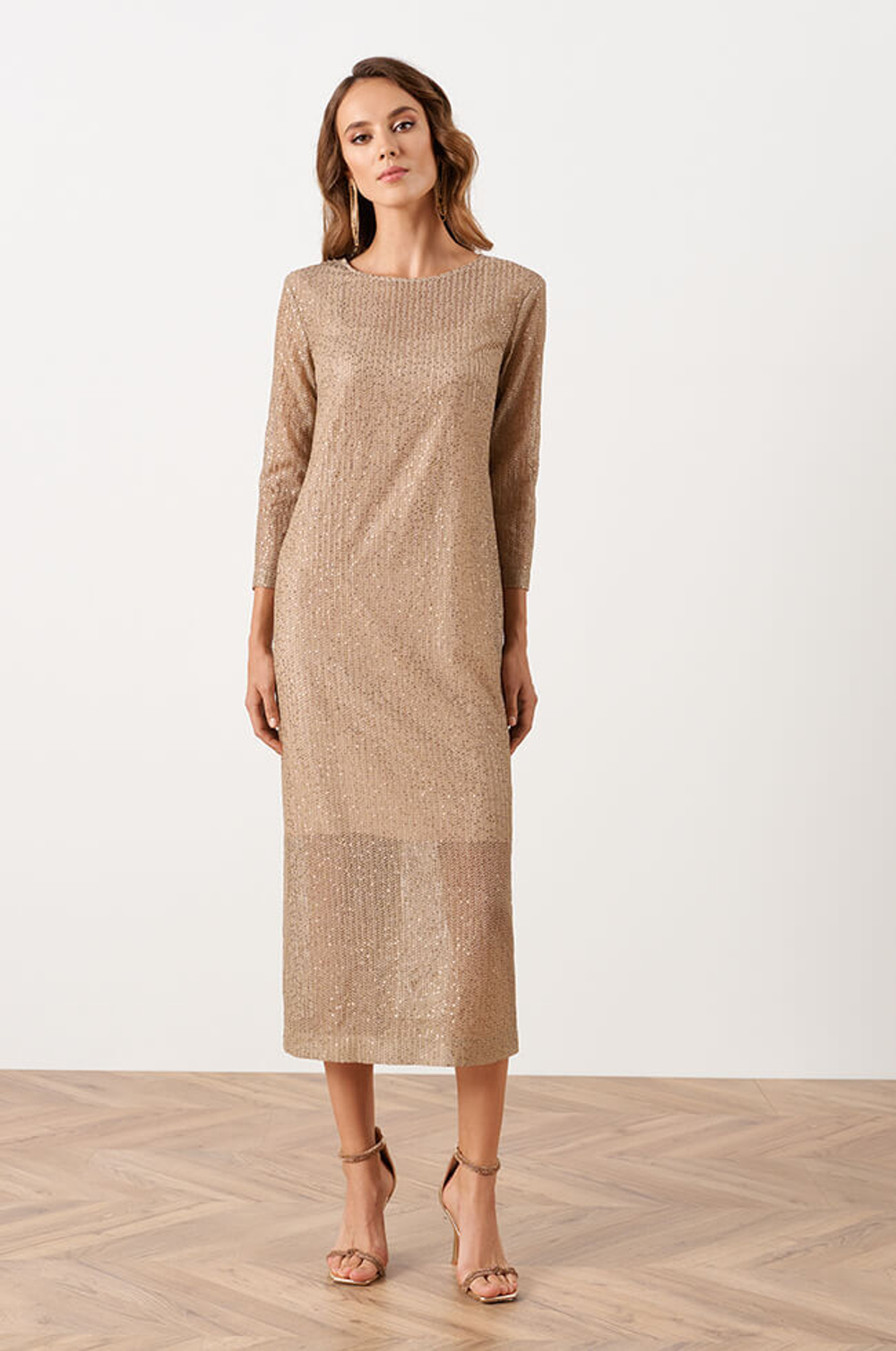 51543 Платье женское (пепельно-бежевый)