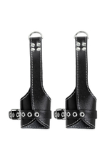 Черные подвесы с белой строчкой