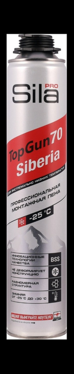 Профессиональная монтажная пена Sila Pro TopGun 70 SIBERIA 890 мл